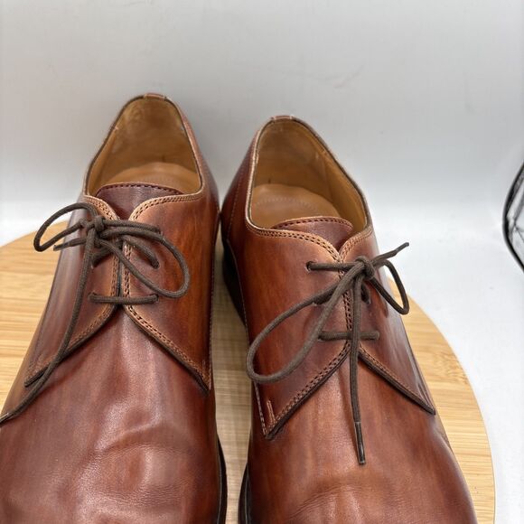 Magnanni Merrion Burnished Cognac Leather Derby Dress Shoes Size 12M Spain - Picture 14 of 14